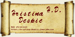 Hristina Despić vizit kartica